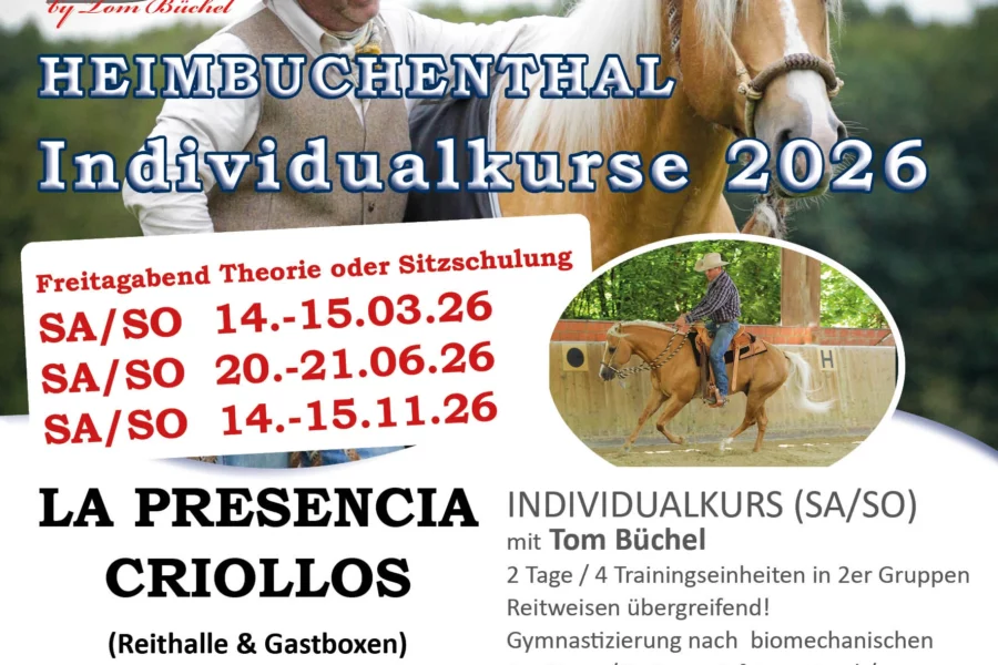 Tom Büchel Individualkurse 2026 auf La Presencia Criollos